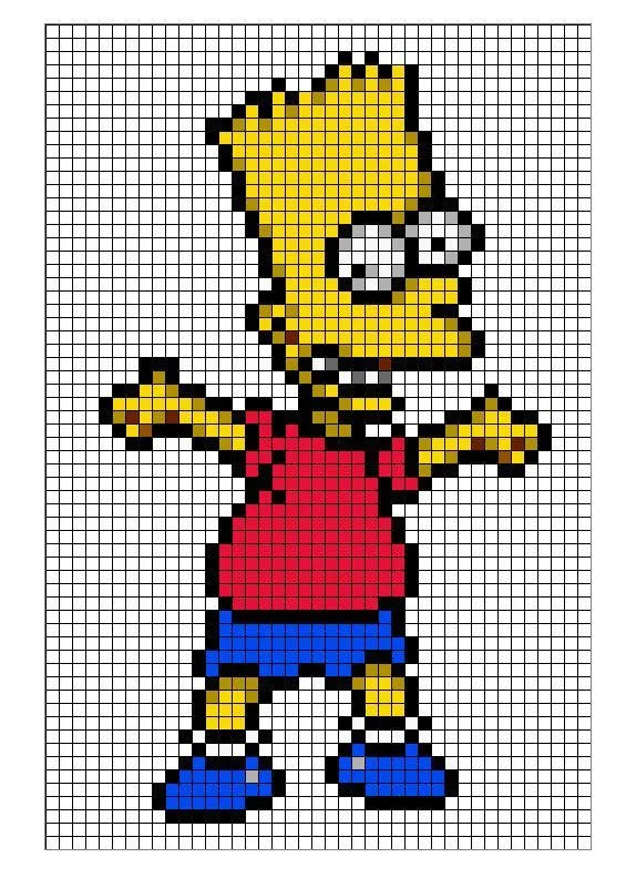 Instant Download - Bart Simpson Perler Bead Sprite Pattern - Pattern …