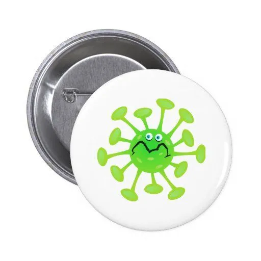 Bacterias divertidas del germen del dibujo animado pin | Zazzle