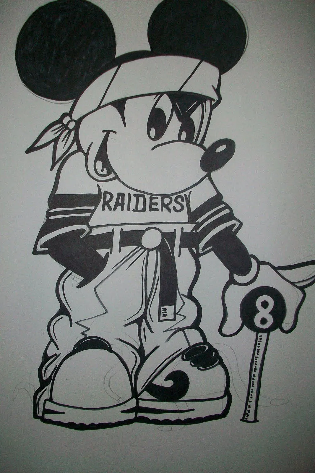 badass mickey mouse | Cholo Mickey Mouse with Raiders Jersey and ...