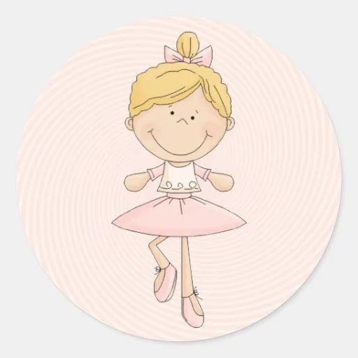 Bailarina linda del Blonde del dibujo animado Pegatina de Zazzle.