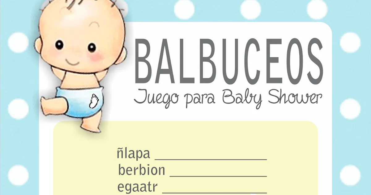 Balbuceos │ Juegos para baby shower para imprimir | Juegos de Baby Shower