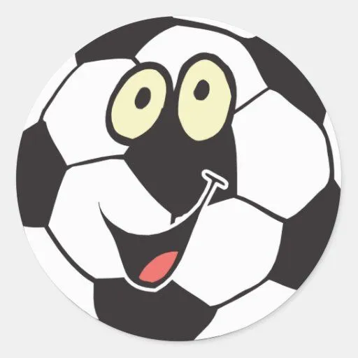 Balón de fútbol del dibujo animado etiqueta redonda | Zazzle