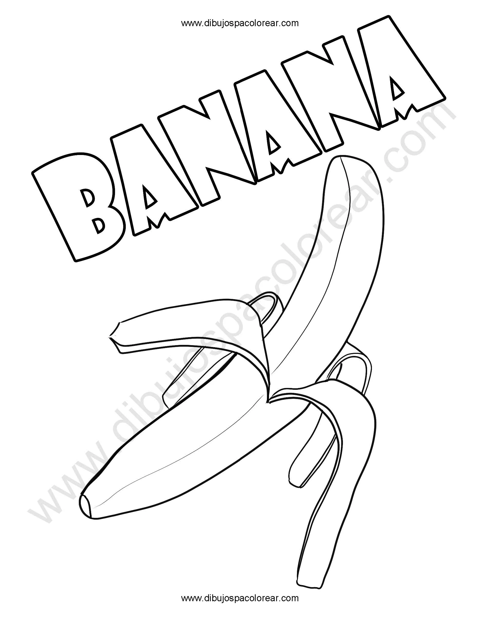 Banana coloring pages dibujo para colorear