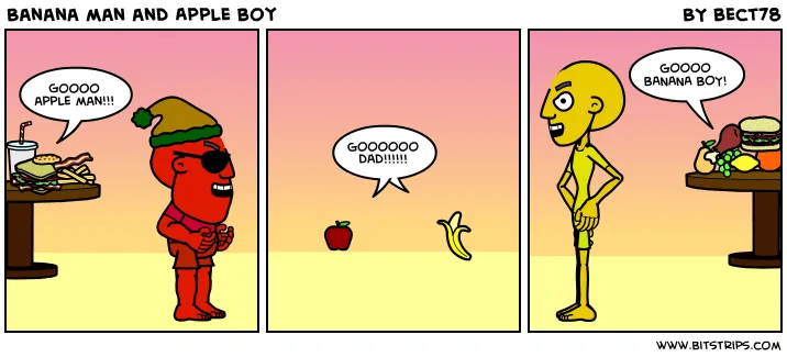 Banana man and Apple boy - Bitstrips