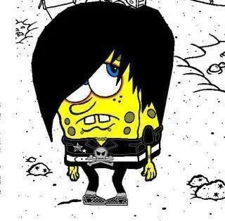 imagen graciosa de bob esponja emo