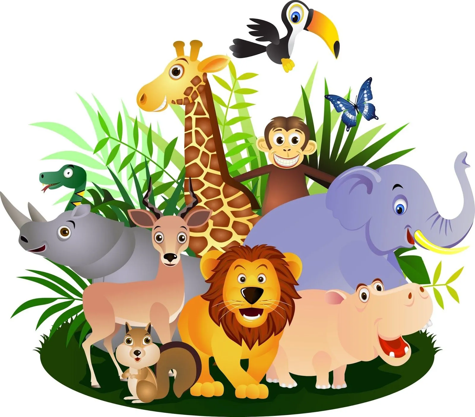 b>Paquete especial con 10 ilustraciones de animales de la selva</b ...