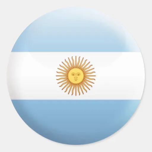 Bandera de la Argentina Etiqueta Redonda de Zazzle.