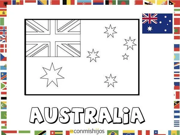 Bandera de Australia. Dibujos de banderas para pintar | BANDERAS ...