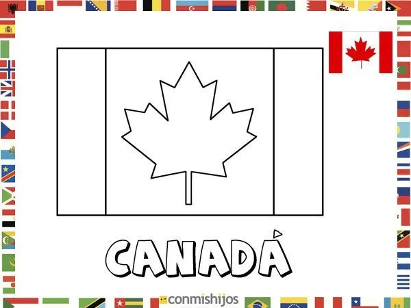 Bandera de Canadá. Dibujos de banderas para pintar | Viajando x el ...