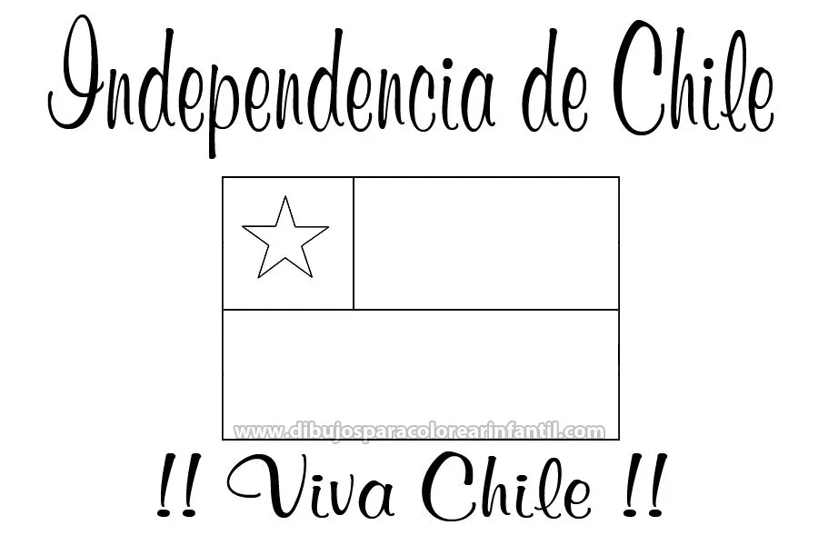 Bandera de Chile para colorear ~ Dibujos para Colorear Infantil