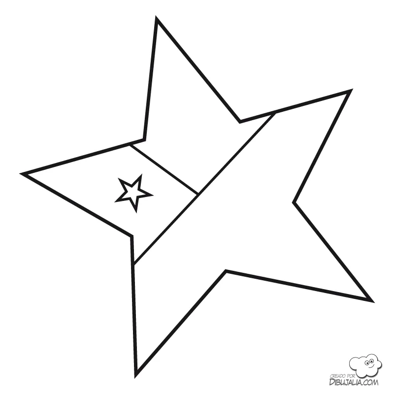 Bandera chilena en forma de estrella para colorear | Dibujos para ...