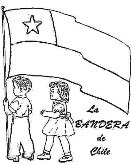 Bandera chilena para pintar - Imagui