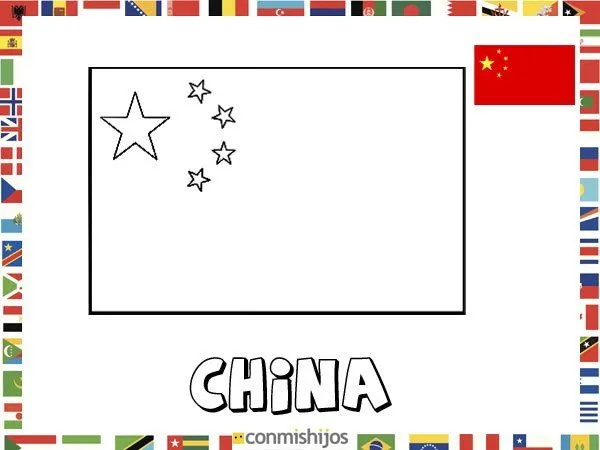 Bandera de China. Dibujos de banderas para pintar | PROYECTO ...