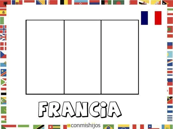 Bandera de Francia. Dibujos de banderas para pintar | Viajando x ...