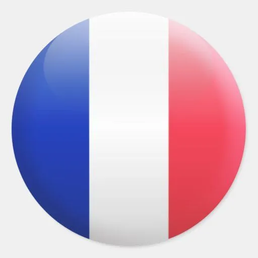 Bandera de Francia Pegatina Redonda de Zazzle.