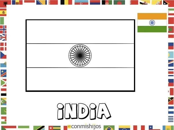 Bandera de India. Dibujos de banderas para pintar | Proyecto ...