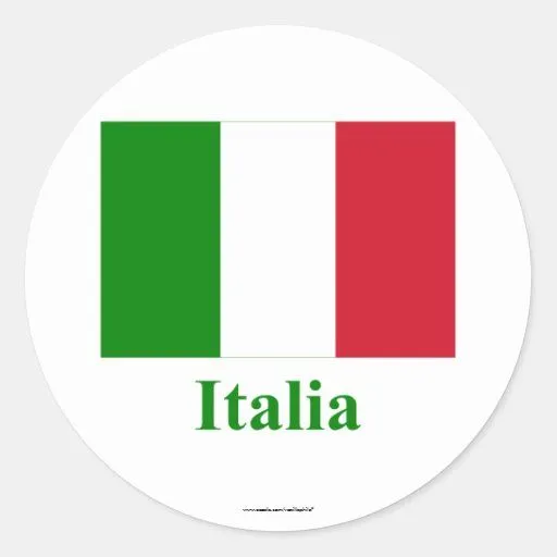 Bandera de Italia con nombre en italiano Etiqueta de Zazzle.