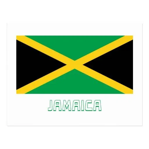 Bandera de Jamaica con nombre Tarjeta Postal de Zazzle.