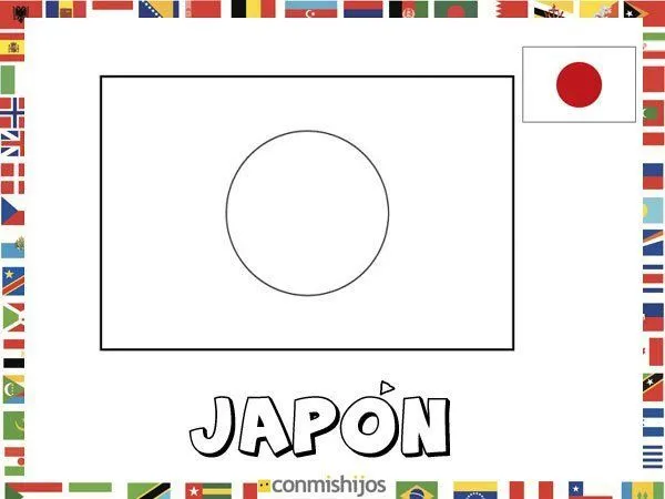 Bandera de Japón. Dibujos de banderas para pintar | Vuelta al ...