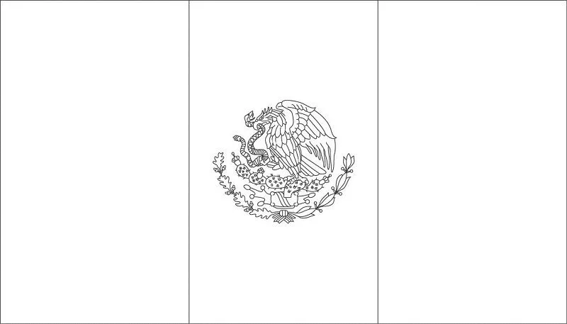 Bandera de México para colorear