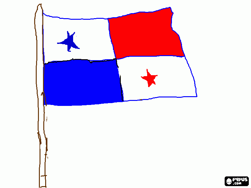 bandera Panameñ para colorear, bandera Panameñ para imprimir