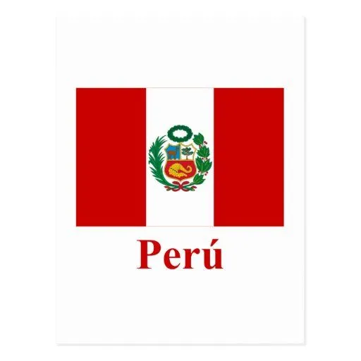 Bandera de Perú con nombre en español Tarjeta Postal | Zazzle