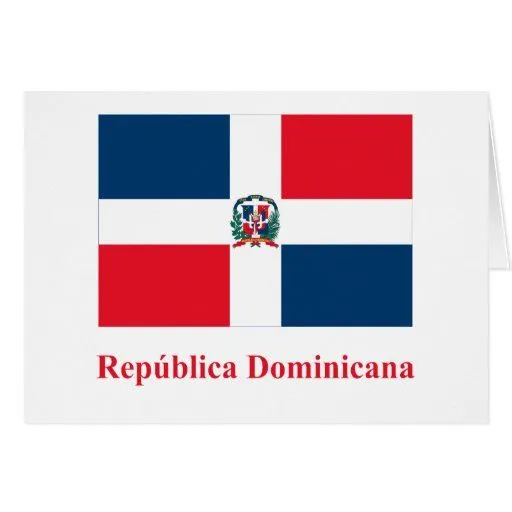 Bandera de la República Dominicana con nombre en e Tarjetas de Zazzle.