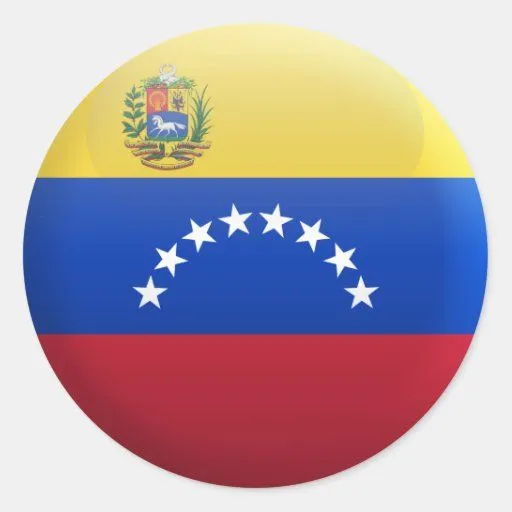 Bandera de Venezuela Pegatina Redonda de Zazzle.