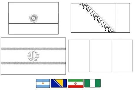 Banderas del mundial de fútbol Brasil 2014 para colorear - Paperblog