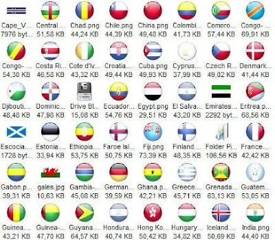 Banderas del mundo con nombres en inglés