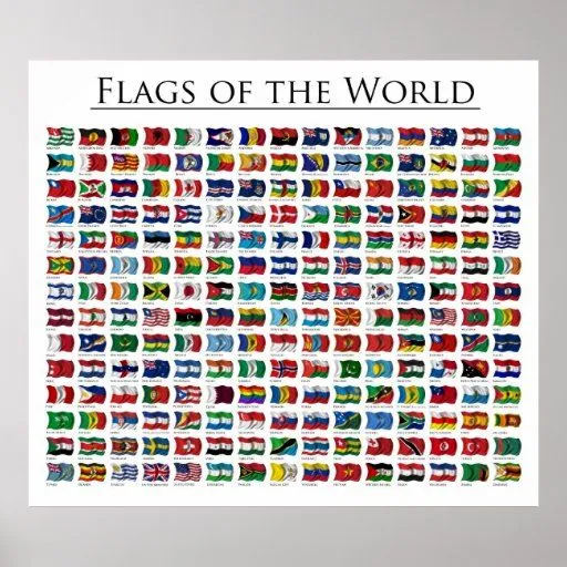 Banderas del mundo - el poster puso al día 2011 de Zazzle.