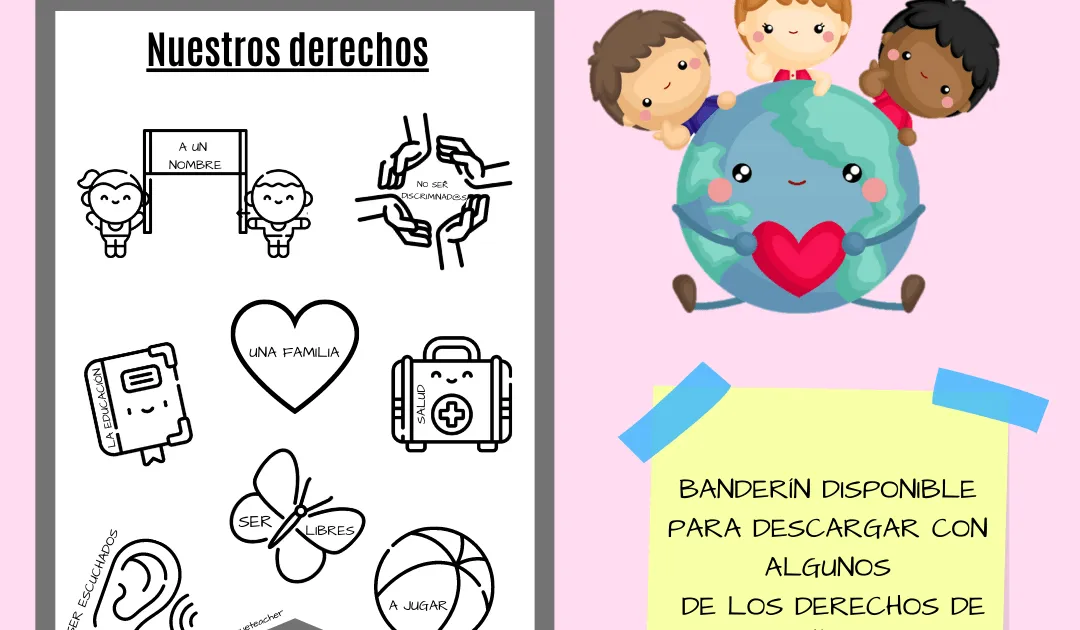 BANDERÍN DESCARGABLE PARA EL DÍA DE LOS DERECHOS DE NIÑOS Y NIÑAS