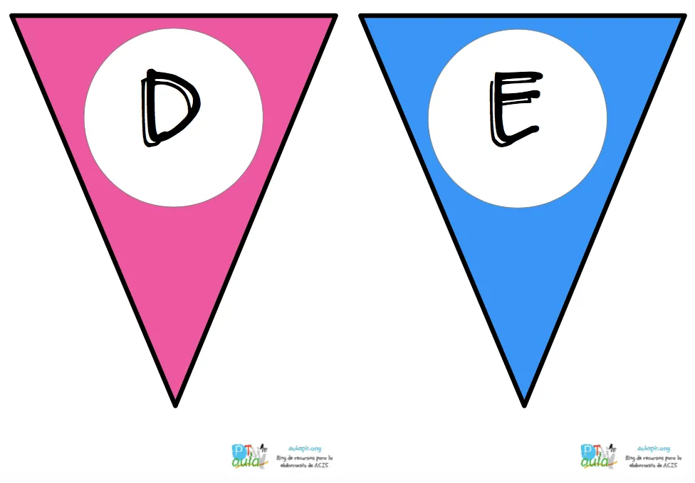 BANDERINES CON LAS LETRAS DEL ABECEDARIO PARA CREAR PALABRAS - Aula PT