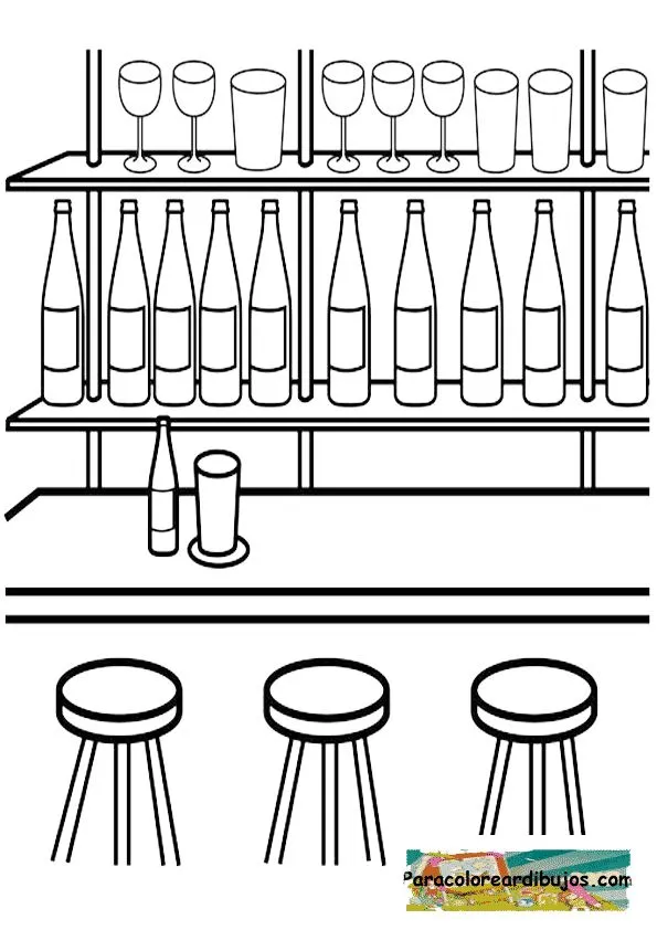 Bar para colorear | Colorear dibujos