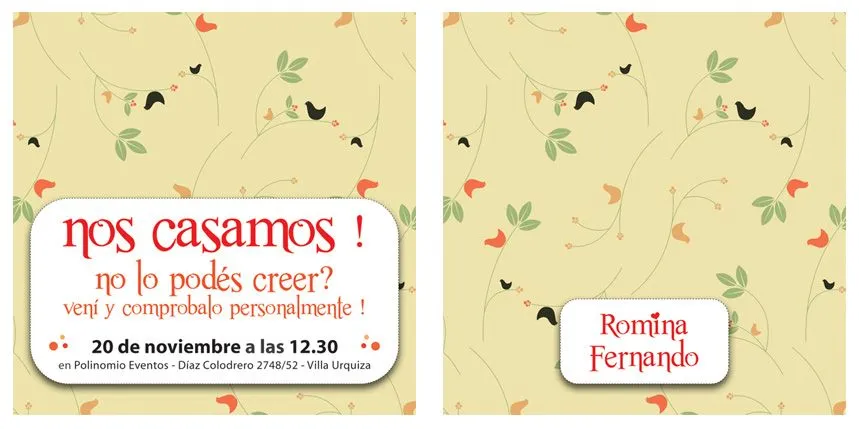 barbara delfino / diseño grafico: INVITACIONES / Casamiento Romi&Fer