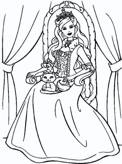 Barbie para colorear pagina 3