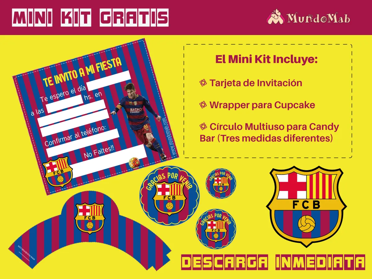 Barcelona FC: Invitaciones de Cumpleaños para descargar - Mundo ...