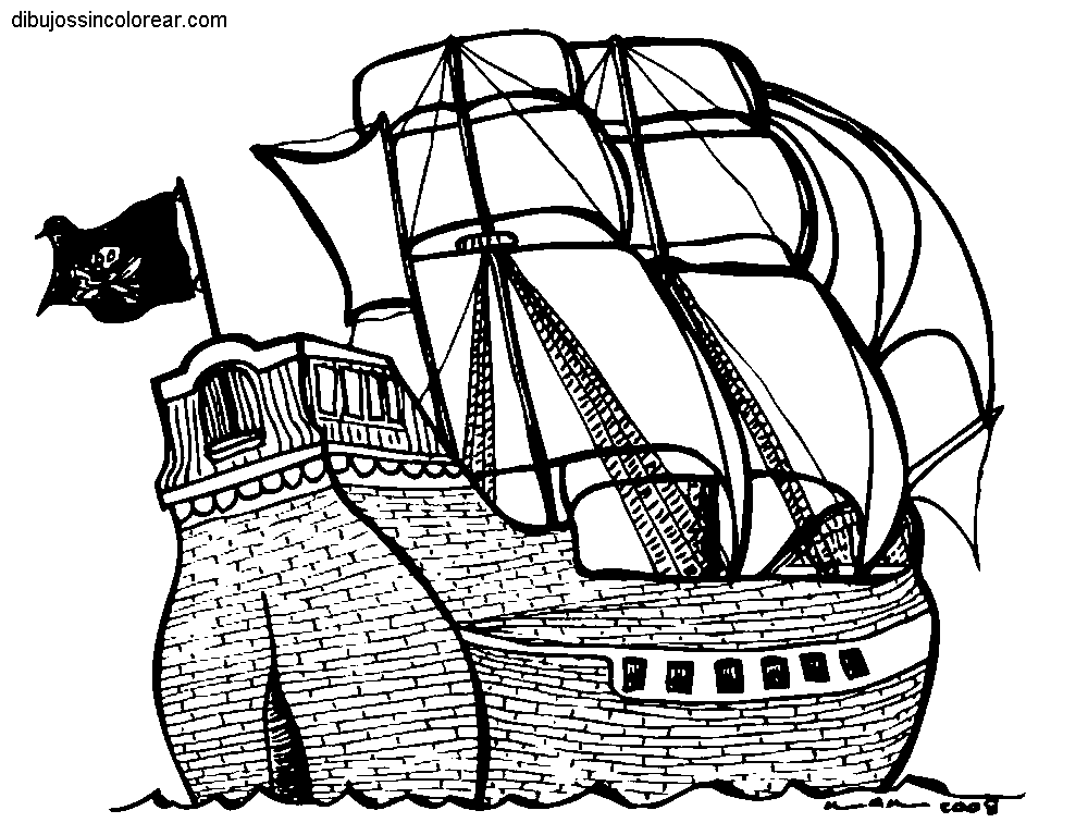 Barcos pirata para colorear - Imagui