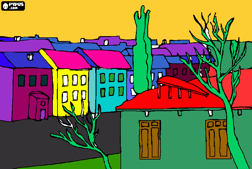 mi barrio para colorear, mi barrio para imprimir