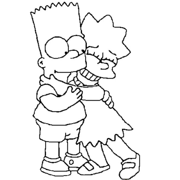 BART LISA SIMPSON : Coloriage bart lisa simpson en Ligne Gratuit a ...