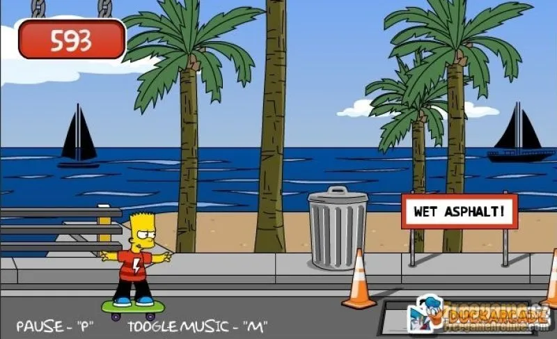 Bart Simpson Skateboarding - Freegamearchive.