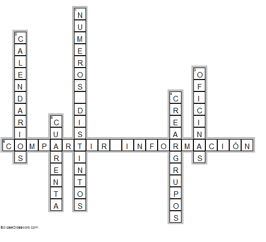 BASE DE DATOS": Crucigrama resuelto