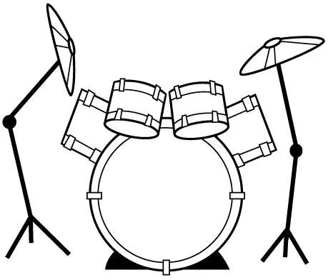 BATERIAS DE MUSICA PARA COLOREAR | Dibujos para colorear