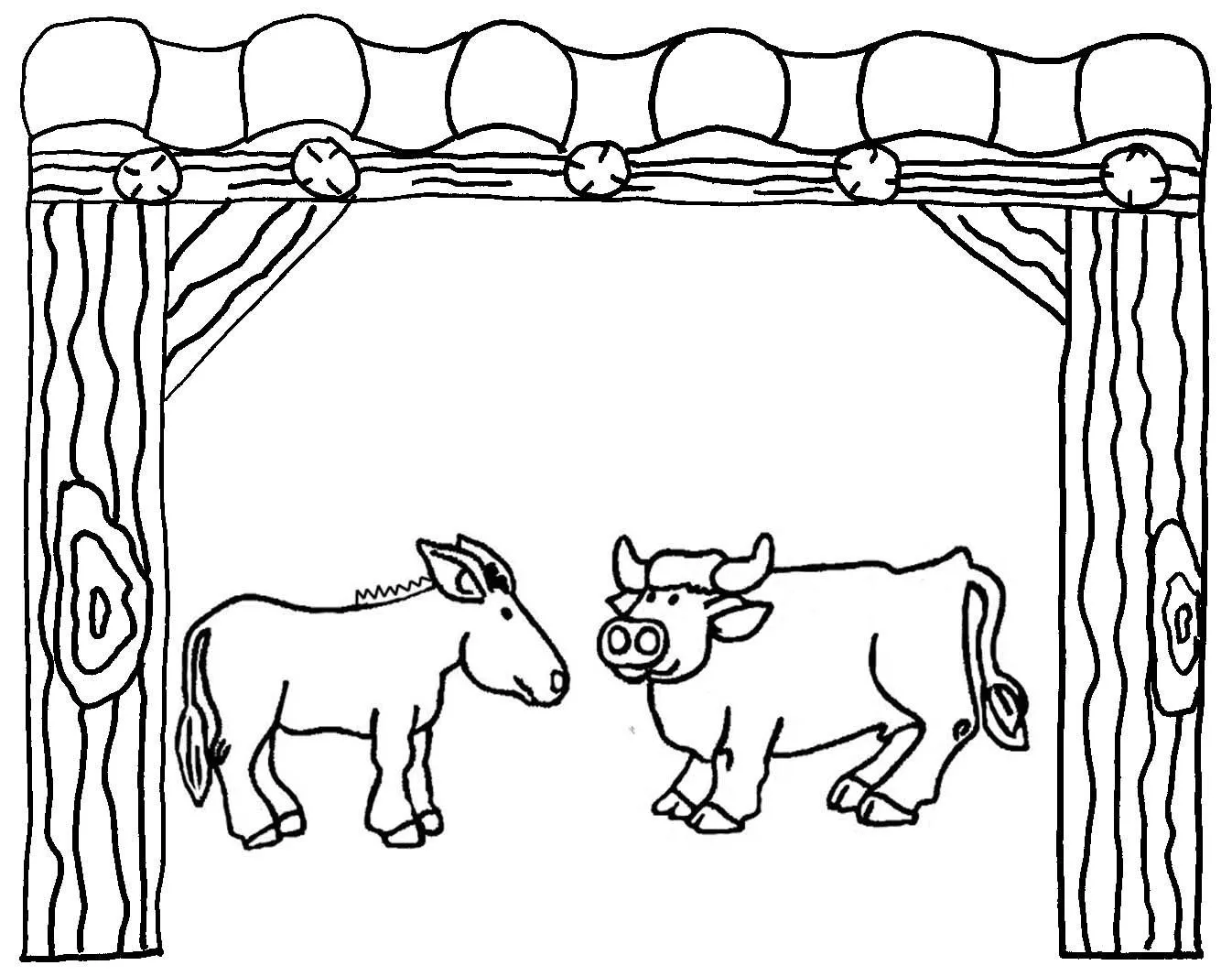 BAÚL DE NAVIDAD: Pesebre infantil para colorear y recortar