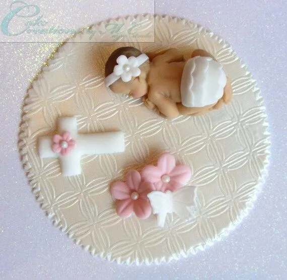 Bautismo / bautizo Fondant la torta de bebé por CakeCreationsbyME