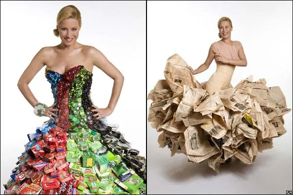 Vestidos de material reciclable - Imagui