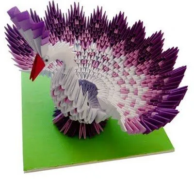 Beautiful Purple Swan 3D Origami Art « 3D Origami « 3D Origami Art