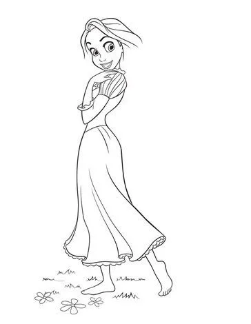 Beautiful RAPUNZEL coloring page - TANGLED coloring pages