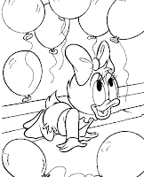 Todo dibujos infantiles para pintar y colorear: Bebe daisy con globos ...