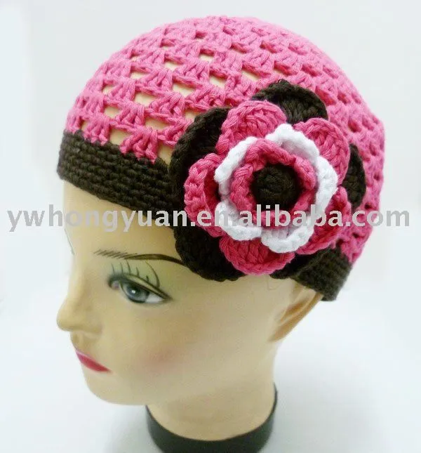 crochet bebé niño chicas flor gorro sombrero gorra-Sombreros y ...